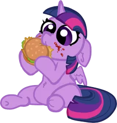 Size: 634x665 | Tagged: safe, artist:nootaz, derpibooru import, twilight sparkle, twilight sparkle (alicorn), alicorn, burger, chubby, floppy ears, food, hay burger, image, png, twilight burgkle