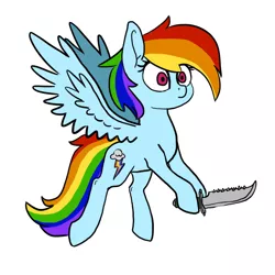 Size: 900x900 | Tagged: safe, artist:slamjam, derpibooru import, rainbow dash, image, jpeg, knife