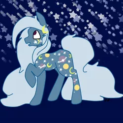 Size: 700x700 | Tagged: safe, artist:boredtabletfilly, derpibooru import, night glider (g1), pony, g1, image, jpeg, long mane, long tail, raised hoof, solo, stars, tail, twice as fancy ponies