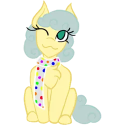 Size: 800x800 | Tagged: safe, artist:mintymelody, derpibooru import, oc, oc:rainbow ribbon, pegasus, derpibooru community collaboration, 2022 community collab, artist, chest fluff, clothes, image, png, scarf, simple background, transparent background