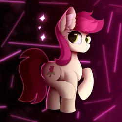 Size: 3000x3000 | Tagged: safe, artist:alexbefest, derpibooru import, roseluck, earth pony, pony, cute, cuteluck, eye reflection, flower, image, neon, png, reflection, rose, solo