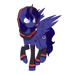 Size: 2500x2500 | Tagged: safe, derpibooru import, oc, oc:the blue mare, alicorn, derpibooru community collaboration, 2022 community collab, alicorn oc, blind, horn, image, png, wings