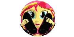 Size: 1200x600 | Tagged: safe, artist:artdj7, derpibooru import, sunset shimmer, equestria girls, ball, image, morph ball, png, shimmerball, solo