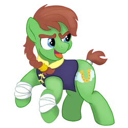 Size: 1280x1280 | Tagged: safe, artist:pony-thunder, derpibooru import, oc, oc:swift stride, unofficial characters only, derpibooru community collaboration, 2022 community collab, braided ponytail, clothes, image, male, png, ponytail, simple background, solo, transparent background, vest, wrist wraps