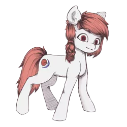 Size: 1700x1700 | Tagged: safe, artist:vickyvoo, derpibooru import, oc, pony, derpibooru community collaboration, 2022 community collab, braid, image, png, red hair, red mane, solo, white coat