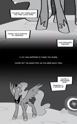 Size: 800x1280 | Tagged: safe, artist:egophiliac, derpibooru import, princess luna, alicorn, pony, moonstuck, female, grayscale, image, mare, monochrome, moon, png, spread wings, wings