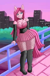 Size: 1800x2700 | Tagged: suggestive, artist:zachc, derpibooru import, pinkie pie, anthro, boots, clothes, dress, female, image, looking away, pinkamena diane pie, png, shoes, solo