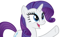 Size: 8873x5554 | Tagged: safe, artist:andoanimalia, derpibooru import, rarity, pony, unicorn, dragon dropped, absurd resolution, blue eyes, eyelashes, eyeshadow, female, horn, image, looking at something, makeup, mare, open mouth, open smile, png, purple mane, purple tail, simple background, smiling, solo, tail, transparent background, underhoof, vector