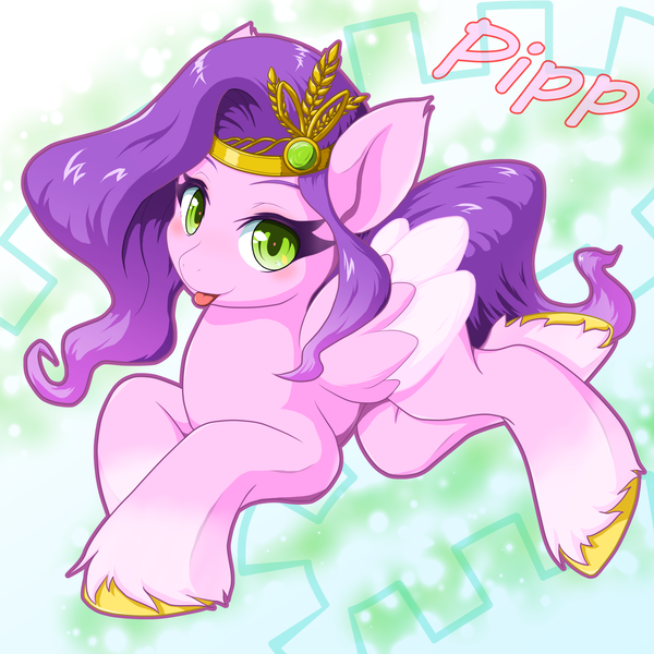 Size: 2000x2000 | Tagged: safe, artist:ragurimo, derpibooru import, pipp petals, pegasus, pony, my little pony: a new generation, spoiler:my little pony: a new generation, :p, female, g5, image, looking at you, mare, png, solo, tongue out