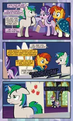 Size: 1920x3169 | Tagged: safe, artist:alexdti, derpibooru import, moondancer, spike, starlight glimmer, sunburst, oc, oc:marco, dragon, pony, unicorn, comic:quest for friendship, cutie map, female, high res, horn, image, jpeg, male, mare, stallion, twilight's castle, unicorn oc, winged spike, wings