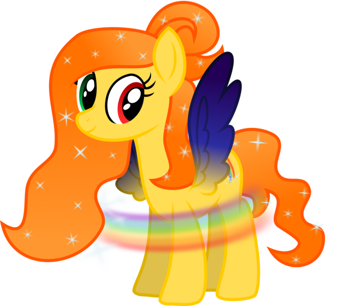Size: 2121x1885 | Tagged: safe, artist:lincolnbrewsterfan, derpibooru import, oc, oc:cosmic goddess, unofficial characters only, pegasus, pony, derpibooru community collaboration, .svg available, 2022 community collab, aura, blue, colored wings, colored wingtips, cute, cute face, cute smile, derpibooru exclusive, ethereal mane, ethereal tail, female, flowing mane, flowing tail, gradient wings, green, green eye, hair bun, happy, heterochromia, image, inkscape, looking at you, mare, oc request, ocbetes, orange (color), pegasus oc, png, purple, rainbow, red eye, requested art, smiling, smiling at you, solo, sparkles, sparkly mane, sparkly tail, tail, vector, wings, yellow