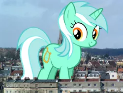 Size: 1600x1200 | Tagged: safe, artist:tardifice, derpibooru import, lyra heartstrings, pony, unicorn, bristol, england, female, giant lyra heartstrings, giant pony, giant unicorn, giantess, highrise ponies, image, irl, macro, mare, mega giant, photo, png, ponies in real life