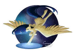 Size: 1755x1300 | Tagged: safe, artist:sugarponypie, derpibooru import, oc, unofficial characters only, pegasus, pony, eyes closed, female, image, landing, mare, png, raised hoof, simple background, solo, space, spread wings, stars, swimming pool, tail, tail feathers, transparent background, wings