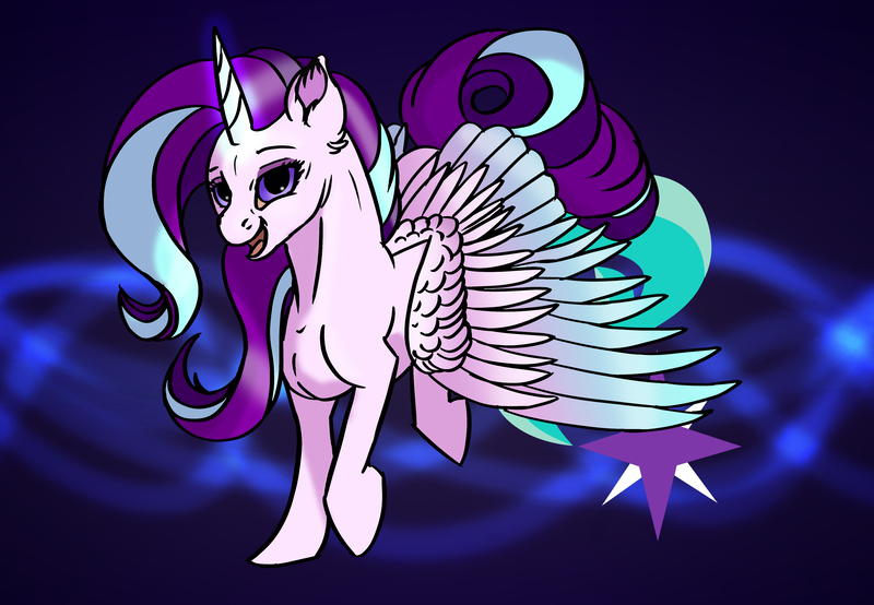 Size: 4179x2892 | Tagged: safe, artist:splatterpaint-donkey, derpibooru import, starlight glimmer, alicorn, pony, alicornified, female, image, jpeg, race swap, solo, starlicorn, xk-class end-of-the-world scenario