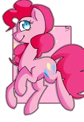 Size: 1024x1490 | Tagged: safe, artist:snowolive, derpibooru import, part of a set, pinkie pie, earth pony, pony, abstract background, cutie mark, female, image, looking at you, mare, pinpoint eyes, png, shrunken pupils, simple background, smiling, solo, transparent background