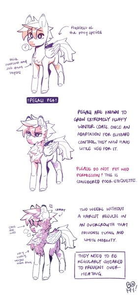 Size: 974x2048 | Tagged: safe, artist:bokkitoki, derpibooru import, pegasus, pony, adorable distress, chest fluff, comic, cute, ear fluff, excessive chest fluff, excessive fluff, fluffy, grumpy, image, jpeg, monochrome, question mark, sequence, signature, solo, text, winter