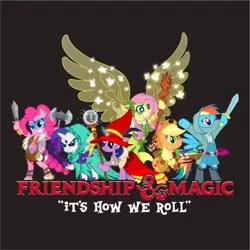 Size: 1400x1400 | Tagged: safe, derpibooru import, official, applejack, discord, fluttershy, pinkie pie, rainbow dash, rarity, twilight sparkle, dungeons and discords, adventuring party, applejack's hat, barbarian, blue eyes, blue skin, cape, cleric, clothes, cosplay, costume, cowboy hat, druid, dungeons and dragons, fantasy class, flutterdruid, green eyes, hascon, hat, hood, hooded cape, image, jpeg, magic wand, mane six, multicolored hair, orange hair, orange skin, pen and paper rpg, pink hair, pink skin, purple eyes, purple hair, rainbow hair, rainbow rogue, ranger, red eyes, red hair, rogue, rpg, simple background, sword, wand, weapon, white skin, wings, wizard, yellow hair, yellow skin