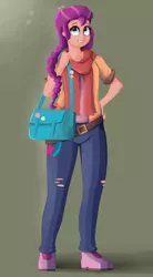 Size: 1100x2000 | Tagged: safe, artist:biocrine, derpibooru import, sunny starscout, human, my little pony: a new generation, backpack, g5, humanized, image, png