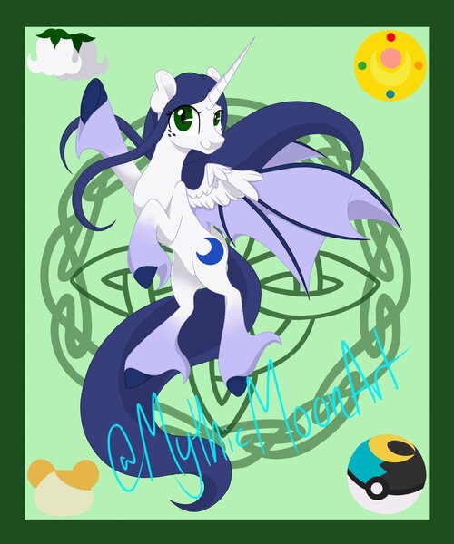 Size: 1000x1200 | Tagged: safe, artist:mythicmoonart, derpibooru import, oc, oc:mythic moon, alicorn, bat pony, bat pony alicorn, bat wings, horn, image, jpeg, wings