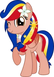 Size: 2060x2910 | Tagged: safe, artist:jhayarr23, derpibooru import, oc, oc:pearl shine, ponified, pegasus, pony, image, nation ponies, one eye closed, philippines, png, simple background, solo, transparent background, wink