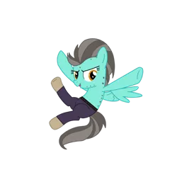 Size: 1280x1281 | Tagged: safe, artist:chanyhuman, derpibooru import, lightning dust, pegasus, pony, antagonist, clothes, cosplay, costume, crossover, description, dreamworks, female, flying, image, kicking, kung fu panda, kung fu pony, png, simple background, solo, tai lung, transparent background, vector, villainess