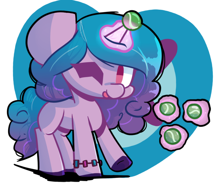 Size: 1200x1000 | Tagged: safe, artist:ronin20181, derpibooru import, izzy moonbow, pony, unicorn, my little pony: a new generation, ball, chibi, female, g5, horn, hornball, image, izzy's tennis ball, magic, mare, one eye closed, png, solo, telekinesis, tennis ball, that pony sure does love tennis balls