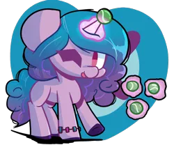 Size: 1200x1000 | Tagged: safe, artist:ronin20181, derpibooru import, izzy moonbow, pony, unicorn, my little pony: a new generation, ball, chibi, female, g5, horn, hornball, image, izzy's tennis ball, magic, mare, one eye closed, png, solo, telekinesis, tennis ball, that pony sure does love tennis balls