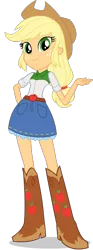 Size: 261x705 | Tagged: safe, official, applejack, equestria girls, become an equestria girl, boots, clothes, cowboy hat, eqg promo pose set, flash game, hat, image, official art, png, shoes, simple background, skirt, solo, stetson, transparent background