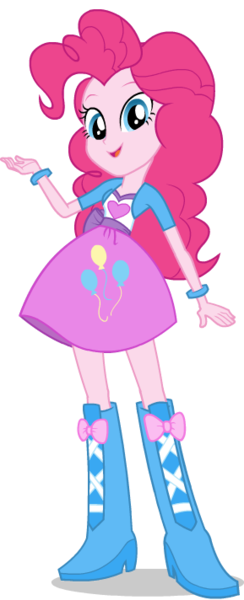 Size: 289x712 | Tagged: safe, official, pinkie pie, equestria girls, become an equestria girl, belt, boots, bracelet, clothes, eqg promo pose set, flash game, image, jewelry, official art, png, shoes, simple background, skirt, smiling, solo, transparent background