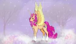 Size: 3999x2299 | Tagged: safe, artist:ponydevilgirl, derpibooru import, sunny starscout, alicorn, my little pony: a new generation, g5, image, jpeg, looking at you, solo, sunnycorn