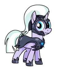 Size: 768x1024 | Tagged: safe, artist:windy breeze, derpibooru import, oc, oc:blue vision, unofficial characters only, pony, unicorn, derpibooru community collaboration, 2021 community collab, armor, female, happy, image, mare, night guard, png, simple background, smiling, solo, transparent background