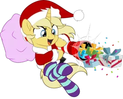Size: 6162x5000 | Tagged: safe, artist:jhayarr23, derpibooru import, part of a set, oc, oc:sunlight bolt, unofficial characters only, pony, unicorn, christmas, clothes, commission, holiday, image, png, socks, ych result