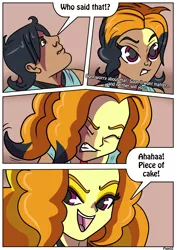 Size: 2480x3507 | Tagged: safe, artist:rex-equinox, derpibooru import, adagio dazzle, aria blaze, sonata dusk, oc, oc:ced, human, equestria girls, antagonist, comic, female, image, male, png, possessed, possession, rule 63, the dazzlings, transformation, transformation sequence, transgender transformation