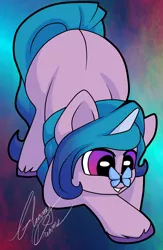 Size: 2510x3850 | Tagged: safe, artist:gleamydreams, derpibooru import, izzy moonbow, butterfly, insect, pony, unicorn, my little pony: a new generation, female, g5, image, jpeg, solo, solo female