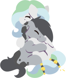 Size: 279x327 | Tagged: safe, artist:rhythmpixel, derpibooru import, oc, oc:broken symmetry, oc:river chime, unofficial characters only, earth pony, pegasus, pony, bell, digital art, floppy ears, hug, image, png, simple background, transparent background, wings