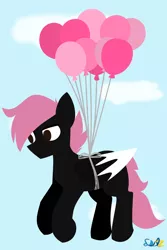 Size: 1376x2065 | Tagged: safe, artist:samsailz, derpibooru import, oc, pegasus, balloon, commission, fly away, image, lineless, no iris, png, solo, ych example, ych result, your character here