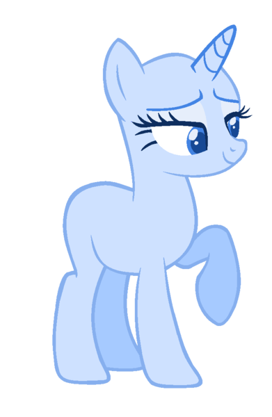 Size: 716x1099 | Tagged: safe, derpibooru import, oc, pony, unicorn, bald, base, female, horn, image, mare, png, raised hoof, simple background, smiling, solo, transparent background, unicorn oc