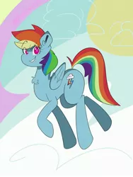 Size: 3024x4032 | Tagged: safe, artist:darkdoubloon, derpibooru import, rainbow dash, pegasus, pony, chest fluff, ear fluff, eyebrows, eyebrows visible through hair, female, image, jpeg, looking at you, mare, smiling, smiling at you, solo