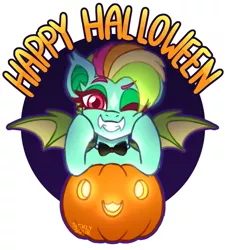 Size: 923x1026 | Tagged: safe, artist:sickly-sour, derpibooru import, oc, oc:kokomo, unofficial characters only, bat pony, pony, bat pony oc, bat wings, female, halloween, halloween 2021, holiday, image, jpeg, mare, solo, wings