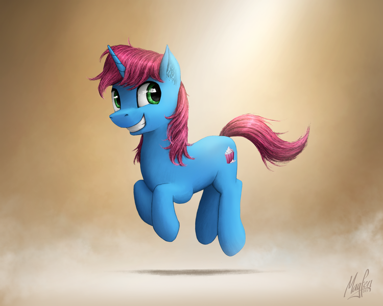 Size: 3300x2639 | Tagged: safe, artist:magfen, derpibooru import, oc, oc:cupcake sprinkles, unofficial characters only, pony, unicorn, fimfiction, image, male, parent:pinkie pie, png, solo