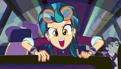 Size: 640x368 | Tagged: safe, derpibooru import, screencap, indigo zap, jet set, suri polomare, equestria girls, friendship games, animated, are we gonna win?, female, gif, image, it's coming right at us, looking at you, meme origin