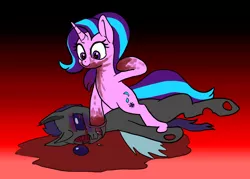 Size: 1400x1000 | Tagged: grimdark, artist:slamjam, derpibooru import, starlight glimmer, changeling, blood, image, jpeg, purple changeling