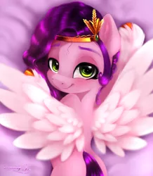 Size: 1563x1790 | Tagged: suggestive, artist:darksly, derpibooru import, pipp petals, pegasus, pony, adorapipp, blushing, body pillow, commission, cropped, cute, female, g5, image, jpeg, looking at you, mare, markings, solo, unshorn fetlocks