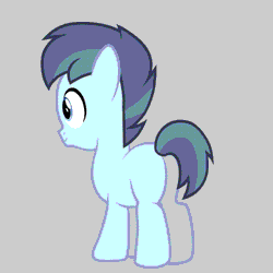 Size: 650x650 | Tagged: safe, artist:hydrusbeta, derpibooru import, shady daze, earth pony, pony, animated, colt, dithering, gif, gray background, image, male, simple background, solo, turnaround