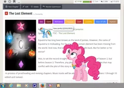 Size: 973x693 | Tagged: safe, derpibooru import, pinkie pie, rainbow dash, fanfic:the lost element, 4th wall break, element of laughter, fanfic art, fimfiction, image, it makes sense in context, pixel art, png