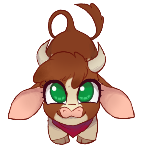 Size: 1160x1160 | Tagged: safe, anonymous artist, derpibooru import, arizona cow, cow, them's fightin' herds, arizonadorable, arizona (tfh), community related, cute, drawthread, from above, image, looking at you, looking up, looking up at you, png, simple background, smiling, transparent background