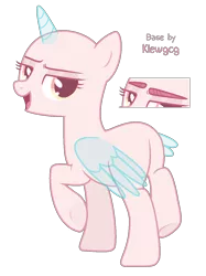 Size: 1030x1377 | Tagged: safe, artist:klewgcg, derpibooru import, oc, unofficial characters only, alicorn, pony, alicorn oc, bald, base, bedroom eyes, eyelashes, female, horn, image, mare, png, raised hoof, simple background, solo, transparent background, underhoof, wings