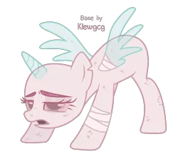 Size: 1200x1069 | Tagged: safe, artist:klewgcg, derpibooru import, oc, unofficial characters only, alicorn, pony, alicorn oc, bald, bandage, base, eyelashes, female, horn, image, injured, mare, png, sick, simple background, solo, tired, transparent background, wings