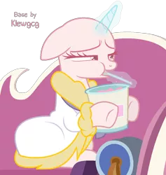 Size: 1094x1153 | Tagged: safe, artist:klewgcg, derpibooru import, oc, unofficial characters only, pony, unicorn, bald, base, clothes, couch, eating, eyelashes, female, floppy ears, food, glow, glowing horn, hoof hold, horn, ice cream, image, magic, mare, png, robes, sad, simple background, solo, telekinesis, transparent background, underhoof, unicorn oc