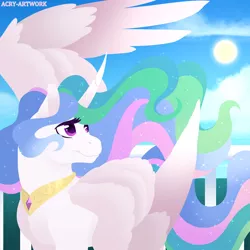 Size: 1600x1600 | Tagged: safe, artist:acry-artwork, derpibooru import, princess celestia, alicorn, pony, image, jpeg, solo